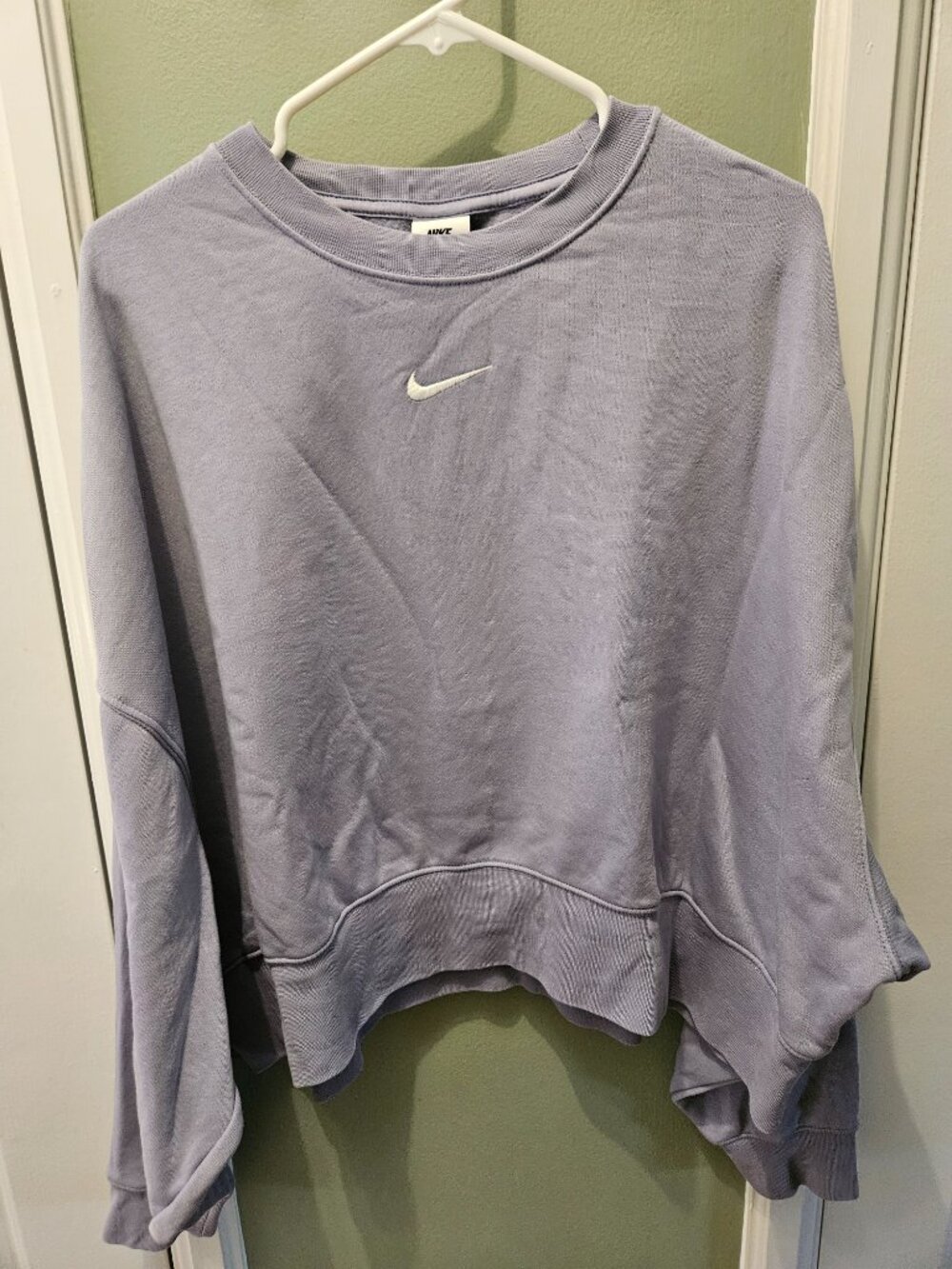 Nike Sportswear Oversized Fleece Crew Sweatshirt Purple Lavender Large L Boxy